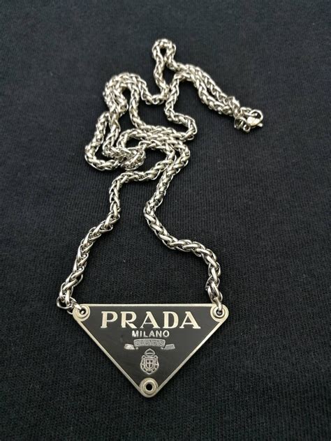 prada silver chain jewels